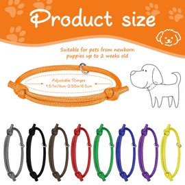 Puppy ID Collars & Adjustable Whelping Collars for Newborn Pets 8 Pcs Soft Polyester Kitten Puppy Bands with Secure Buckle,Multi Coloured Newborn Puppy Kitten Identification Bands for Dog Cat Pet