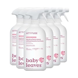 ATTITUDE Baby & Kids Toy Cleaner Spray, EWG Verified, Multi-Surface Cleaner for Toys, High Chairs & Play Areas, Naturally Derived, Vegan, Unscented, 27.1 Fl Oz (Pack of 6)