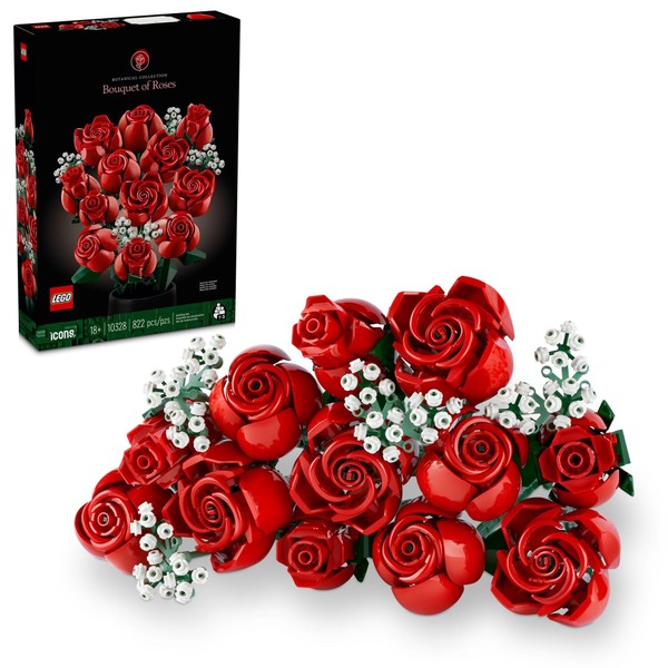 LEGO Botanicals Bouquet of Roses Artificial Flowers - Fake Red