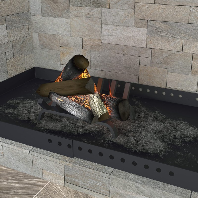 Pearwow Rectangle Fireplace Tray,Expandable Ash Pan for Collecting Ash,Galvanized Steel