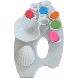 Paleta de mezcla de artistas con gran pozo de mezcla, tablero de pintura de mano impreso en 3D para bocetos y uso artístico, bandeja de artista, tablero de pintura de mano, paleta de acuarela, gouache