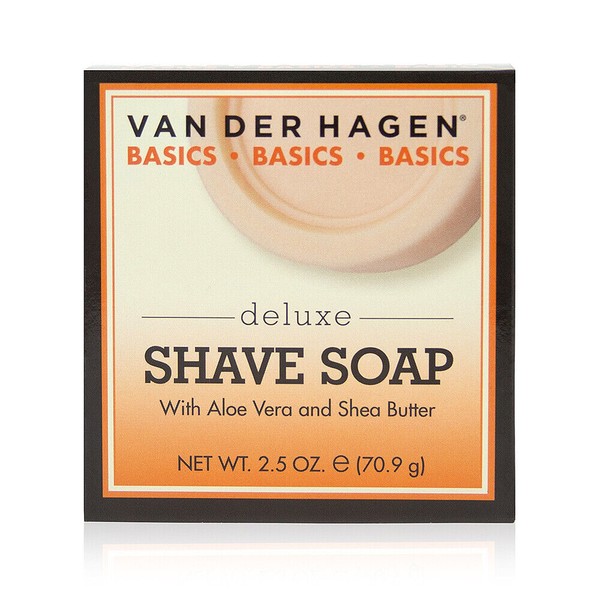 Van Der Hagen Deluxe Shave Soap 2.5 oz Hypoallergenic Shea Butter