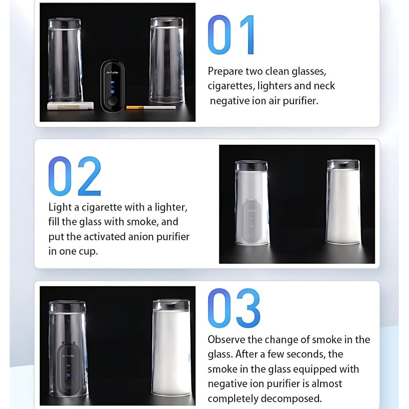 Wearable Air Purifier,Portable Negative Ion Generator Necklace,Efficient Ion Purification Smoke,Peculiar