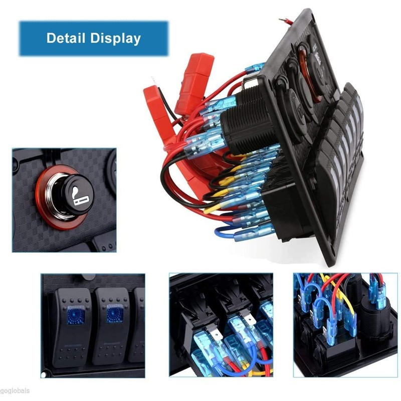 MKING Marine Switch Panel - 8 Gang Waterproof Rocker Panel