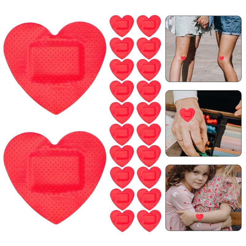 50pcs Heart Shaped Small Kaleidoscope Toy Hemostatic Patches Bandages Aid