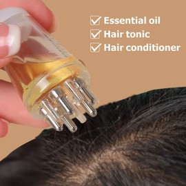 Hair Oil Applicator Bottle – Scalp Massage Comb for Essential Oils & Serums, Promotes Hair Growth, Relaxing Head Care Tool, 6ml