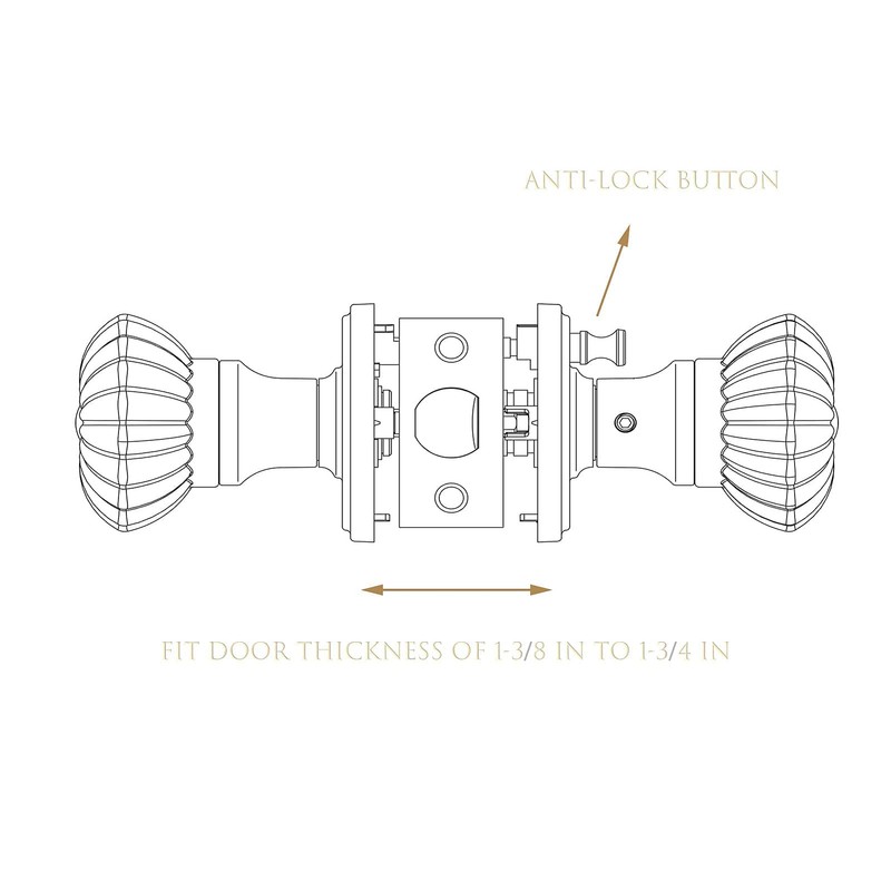 Cielsa Dawn Glass Door Knobs Interior with Lock, Satin Nickel