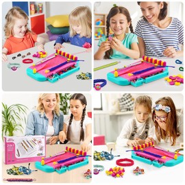 TXC-JY: Manualidades para niños, Kit para hacer pulseras de la amistad, Kit de actividades de viaje para regalos de cumpleaños para niños (rosa)