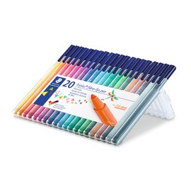 STAEDTLER 323 SB20 Triplus Colour Fibre-Tip Pens, 1.0mm - Assorted Colours (Pack of 20)