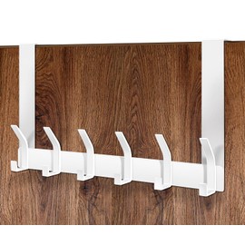 MIVITOOM Over Door Hooks - Heavy Duty 12 Hooks White, Over The Door Hook Hanger for Clothes, Coat, Bag, Hats, Towels (18cm Length, Fits 4.5cm Doors) - for Bathrooms, Bedrooms, Closets