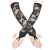Zcbzbn2 Paare Schwarzer Langer Spitzenhandschuhe, Ladies Lace Fingerless Gloves, Uv Arm Guards, Floral Lace Gloves, Fingerlose Sunscreen Fahrhandschuhe FüR Hochzeit Party