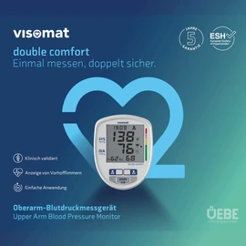 visomat 24050 double comfort - Blutdruckmessgerät Oberarm, präzise 2-fach Messung wie beim Arzt dank Mikrofonmanschette (23-43cm) höchste Messgenauigkeit