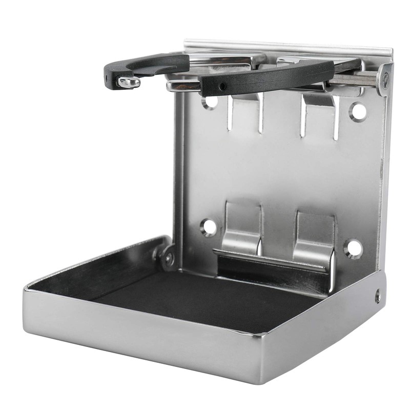 YaeMarine 4-Pack Stainless Steel Adjustable Folding Drink Holder Cup Holder