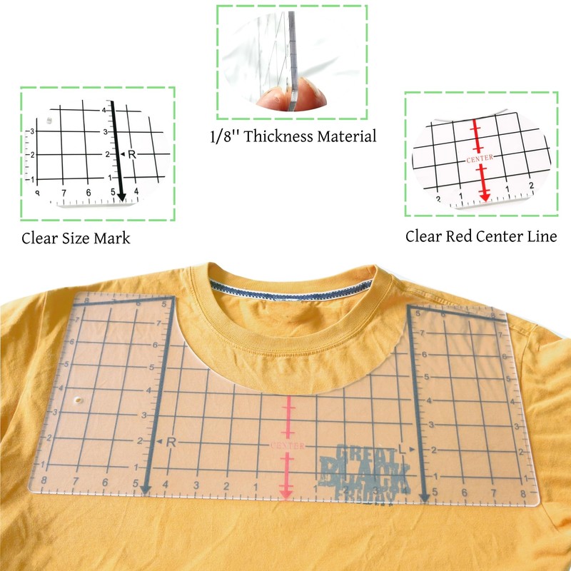Kingria T-Shirt Rulers Guide Shirt Alignment Tool,Center Placement Guide Ruler