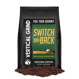 Switchback Medium-Dark Roast Ground Coffee | Strong, Rich Flavor | 100% Arabica Coffee | Freshly Ground - 12oz Bag | Premium Roast for Explorers & Coffee Enthusiasts | Ideal for Drip Coffee, French Press, and Espresso
