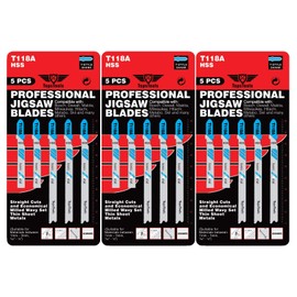 15 x TopsTools T118A Jigsaw Blades Compatible with Bosch, Dewalt, Makita, Milwaukee and many more