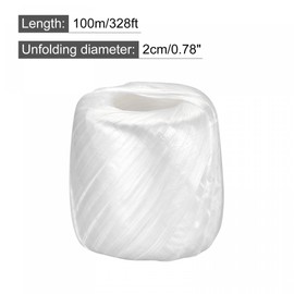 sourcing map Polyester Nylon Plastic Rope Twine Household Bundled for Packing Gardening Craft,100m Length,White Pack of 1