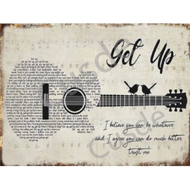 Cusde Vintage Get Up Metal Tin Sign Shinedown Lyrics Vintage Retro Garage Signs For Men Wall Decorations Posters Man Cave Decor 8x12 Inch