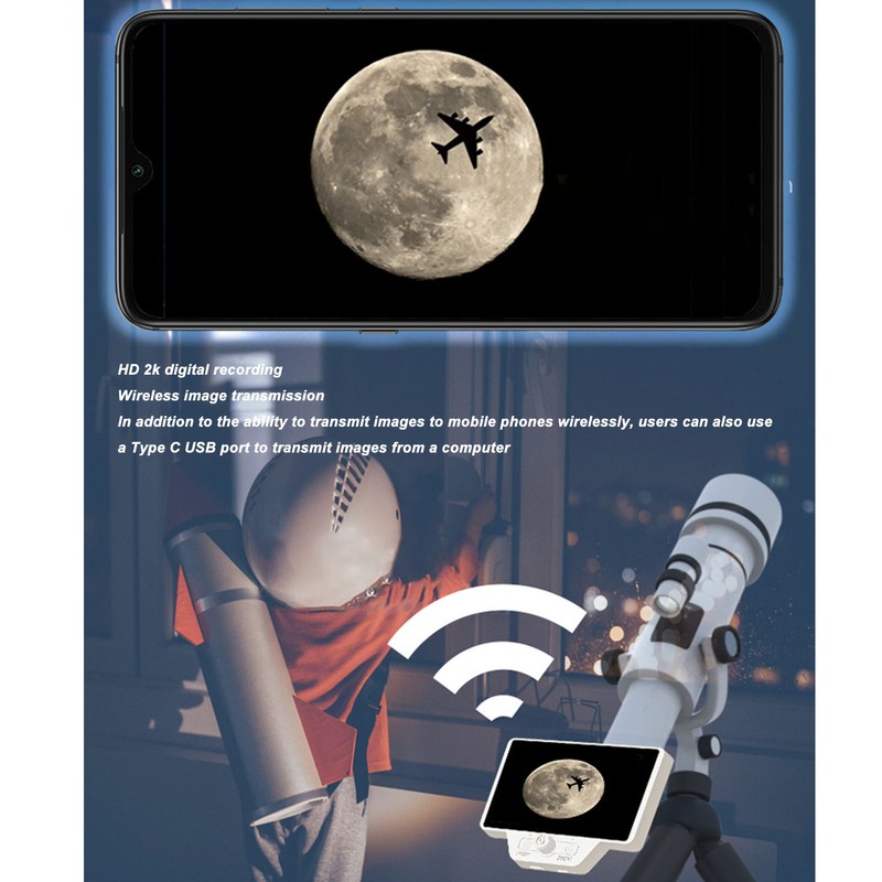 2K Telescope Electronic Eyepiece WiFi 5 Inch HD IPS Digital