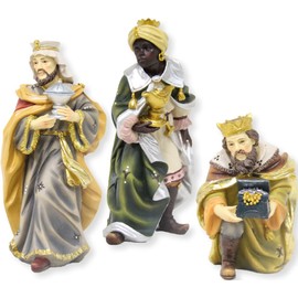 FADEDA 3 x Holy Three Kings / Height: 11 cm / Hand-Painted / Detailed Nativity Scene Figures - Christmas Table Decoration Nativity Accessories