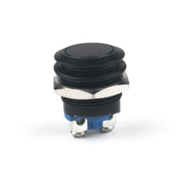 16mm Momentary Push Button Switch (3 Pack) - IP65 Waterproof, Metal Body, 2 Pin Screw Terminals - 3A/220V AC