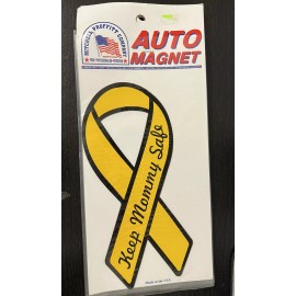 Mitchell Proffitt Company KEEP MOMMY SAFE military service Yellow Ribbon Auto Magnet Car NEW Made in USA