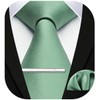 HISDERN Men's Tie Classic Plain Tie and Pocket Square Tie