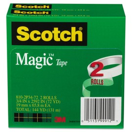 Scotch 8102P3472 Magic Tape Refill, 3/4-Inch x 2592-Inch, 3-Inch Core, 2/Pack