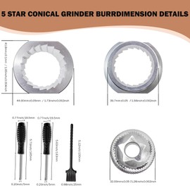 Conical Grinder Burr Set Replacement Compatible for Breville Espresso Machines Coffee Grinder Burr for BES 870/875/876/878/980(Pre 1926 PDC)(5 star),420 Food-Grade-Safe Stainless Steel