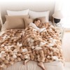 IKALIFE Cozy Faux Fur Throw Blanket for Bed-Warm Fuzzy Throw