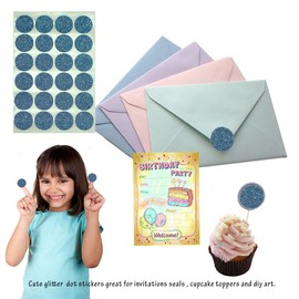 Blue Glitter Color Coding Labels Round 2.5 cm - Dot Circles Stickers - rounds sparkly sticker - 120 pack