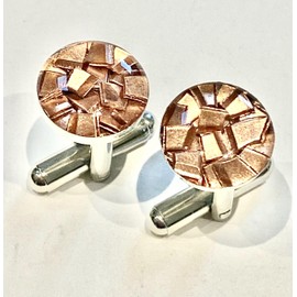 Silver Cufflinks, Silver and Copper Cufflinks, gifts for him, Copper Cufflinks, Designer Cufflinks, Cufflinks, Designer Silver Cufflinks