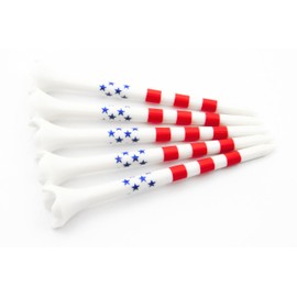 BM Outdoors 3-1/4 Inch Plastic Golf Tees, American Flag, Stars and Stripes, 100 Count Plastic