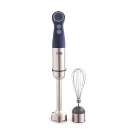 Dash Chef Series Immersion Hand Blender, 5 Speed Stick Blender with Stainless Steel Blades, Whisk Attachment and Recipe Guide – Midnight