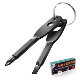 Luca Elf Aid Keychain Screwdriver Set,Mens Stocking Stuffers for Christmas,Men's Keychain Screwdriver gift,4-in-1 tool Includes Flat head Screwdriver and Phillips Screwdriver Wrench tool