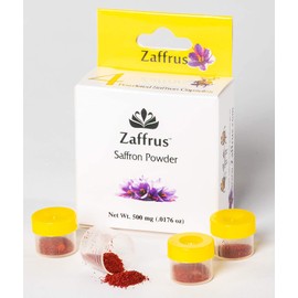 Zaffrus - Premium Saffron Powder for Cooking, Athletes, Specialty Drinks Fans - Pack of 4 ( 0.5 gram/ .0176 oz)