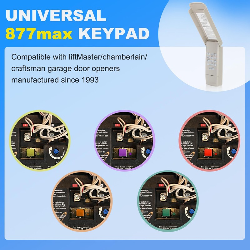 940EV-P2 for Chamberlain Garage Door Opener Keypad, 877max 877lm 977lm