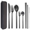 AARAINBOW 6 Pieces Stainless Steel Flatware Set Portable Reusable Cutlery