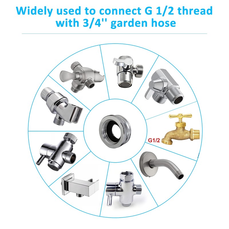 Garden Hose Adapter for Female G1/2 to Male 3/4'' GHTM