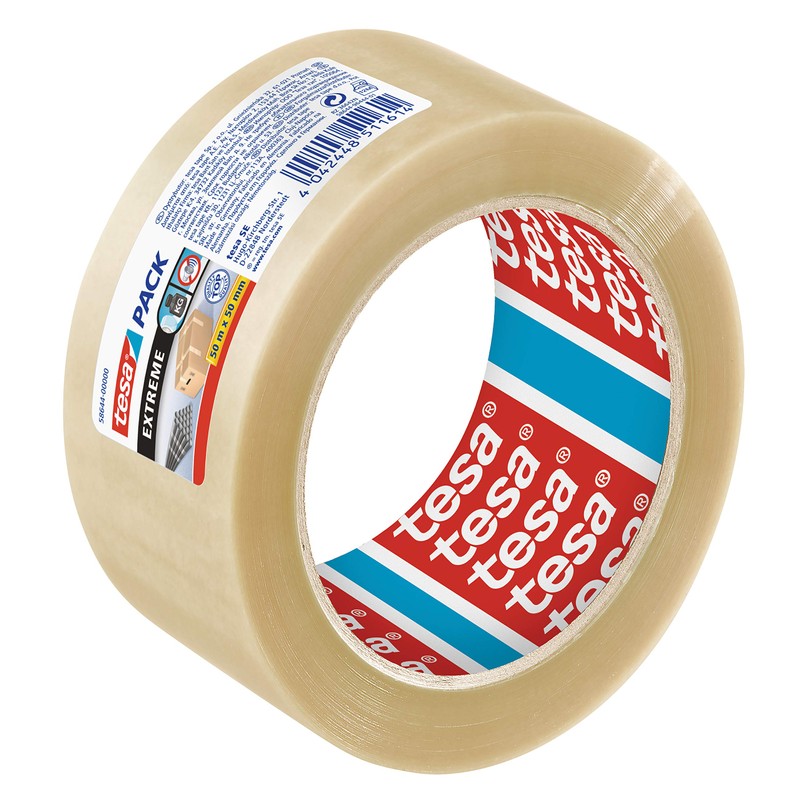 tesa Pack Solid & Strong - Quiet Unrollable Parcel Tape/Packing