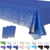 3Pack Dark Blue and Silver Dot Table Cloth Party Disposable