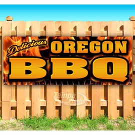 Oregon Bbq Banner 13 oz | Non-Fabric | Heavy-Duty Vinyl Single-Sided With Metal Grommets
