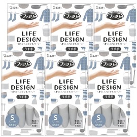 Family [Bulk Purchase] Household Gloves, Vinyl, Thin, Life Design, Small, Gray, 6 Gloves, Kitchen, Dishwashing, Cleaning, Washing