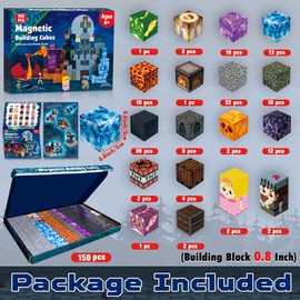 Goody King 150 PCS Magnetic Building Blocks,Dark Castle Set Magnetic Blocks,Magnetic Toys for Kids, Sensory Toy for STEM Learning Toys for Kids 3+ Boys and Girls Christmas Birthday Gifts