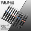KASAFE 75mm PZ2/PH2/PZ3/PH3 Magnetic Impact Driver Bits Set,S2 Steel Phillips