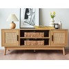 StorageWorks Small Wicker Basket for Organizing with 4-Section, Natural Water