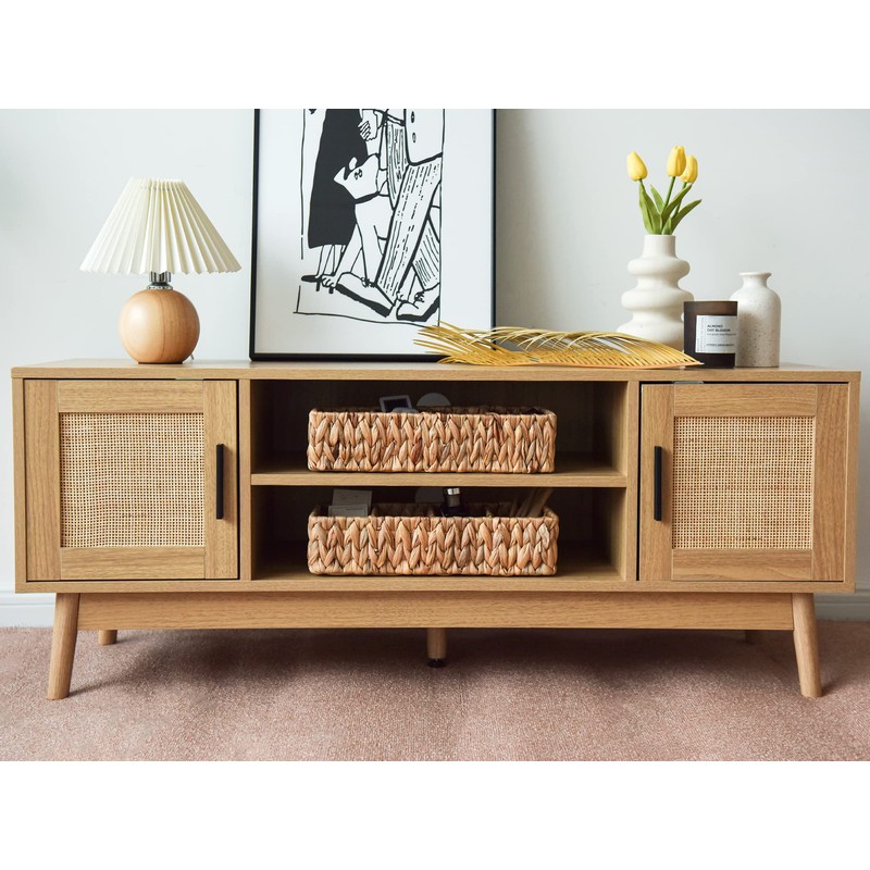 StorageWorks Small Wicker Basket for Organizing with 4-Section, Natural Water