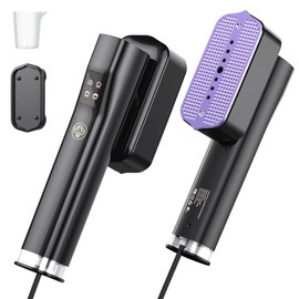 Steamer for Clothes, Handheld and Portable with 15-Second Heat-Up, 2-in-1 Steamer & Iron with Smart Touch Operation and 4 Modes, Suitable for All Fabrics, Ideal for Home & Travel-Glossy Black
