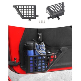 Summleaf Compatible with Jeep Wrangler JK 2007-2018 Front Door Storage Pockets Box Insert Door Side Organizer Storage Expansion Box (Metal A)