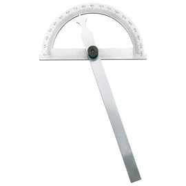 Dönges Degree Gauge 120 x 150 mm | Measuring Range 0-180° | Polished & Matt Chrome-Plated in Case | Protractor Metal with Scale & Locking Screw for Industry, Crafts & Hobby